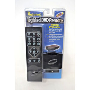 NEW Rare Playstation 2 - Intec - Wireless Lighted DVD Remote Control For Ps2